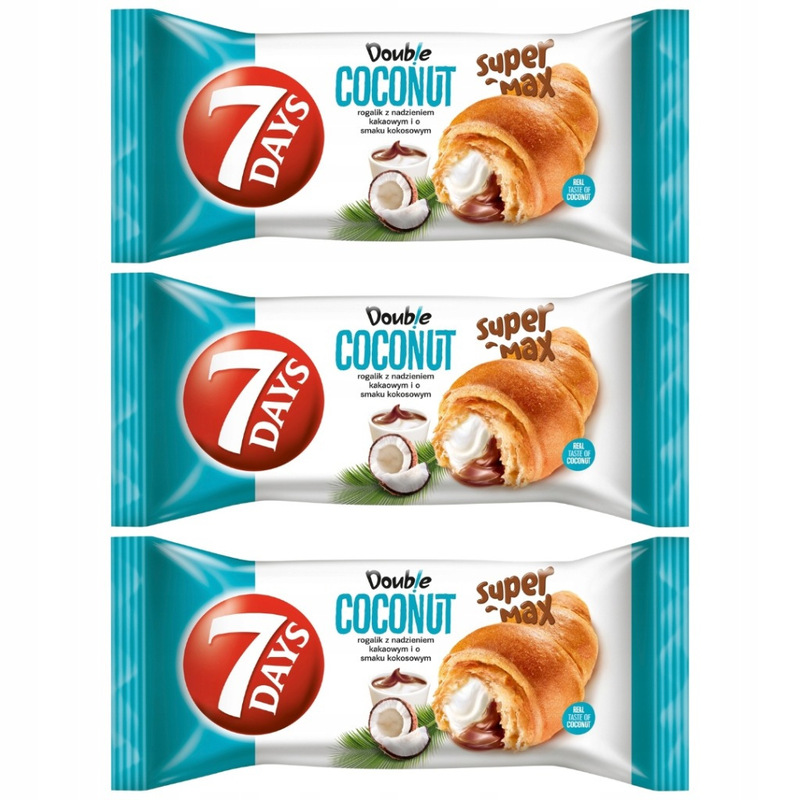 Image of 7days Double Super Max Croissant With French Pastry And Cocoa-coconut Filling - 110 G