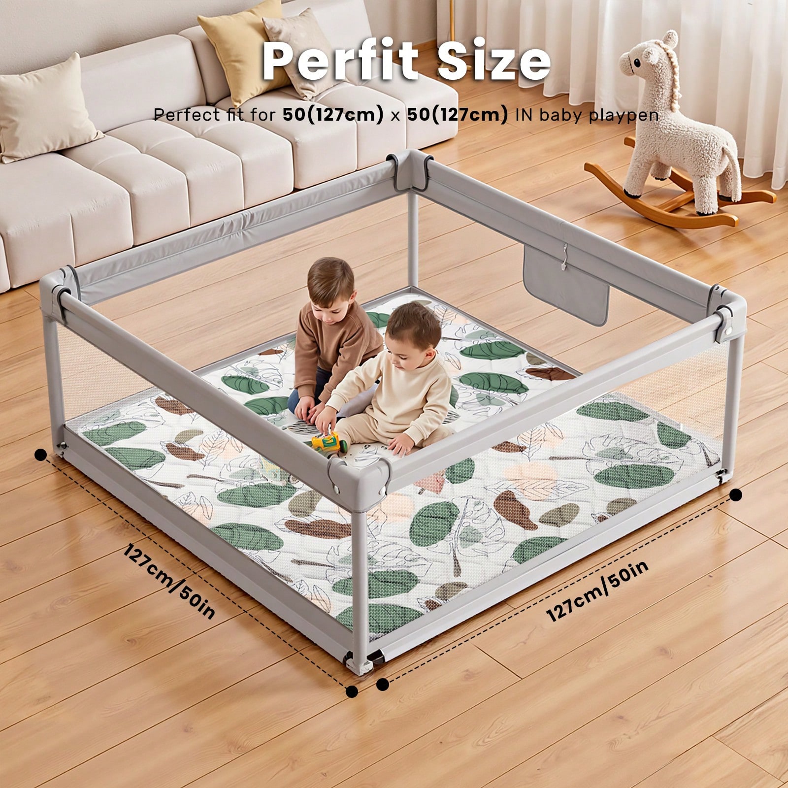 AGISLONE Baby Play Mats, Crawling Playpen Mat, Thicken Soft Padding Foam Playmat for Babies And Toddlers Infants, Foldable Crawling Mats