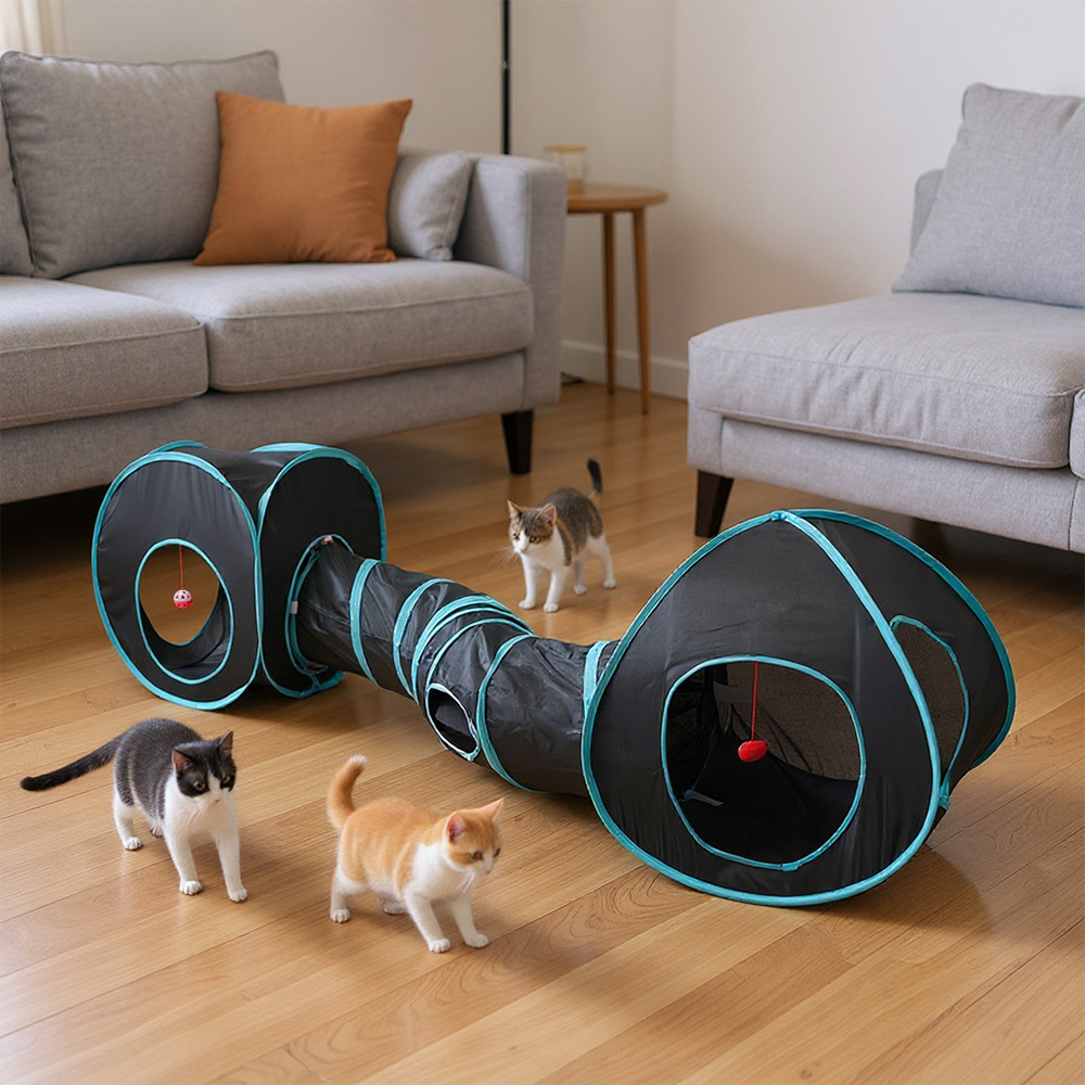 Foldable Cat Tunnel Tent for Interactive Play