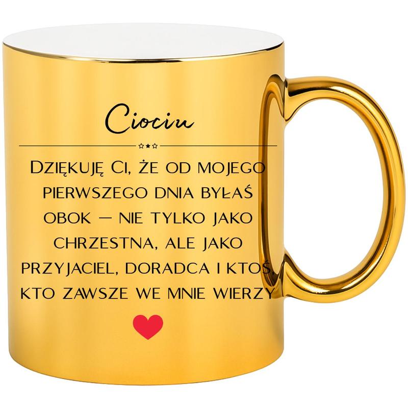 Kubek Złoty Dla Chrzestnej W Podziękowaniu: retailer-supplied image