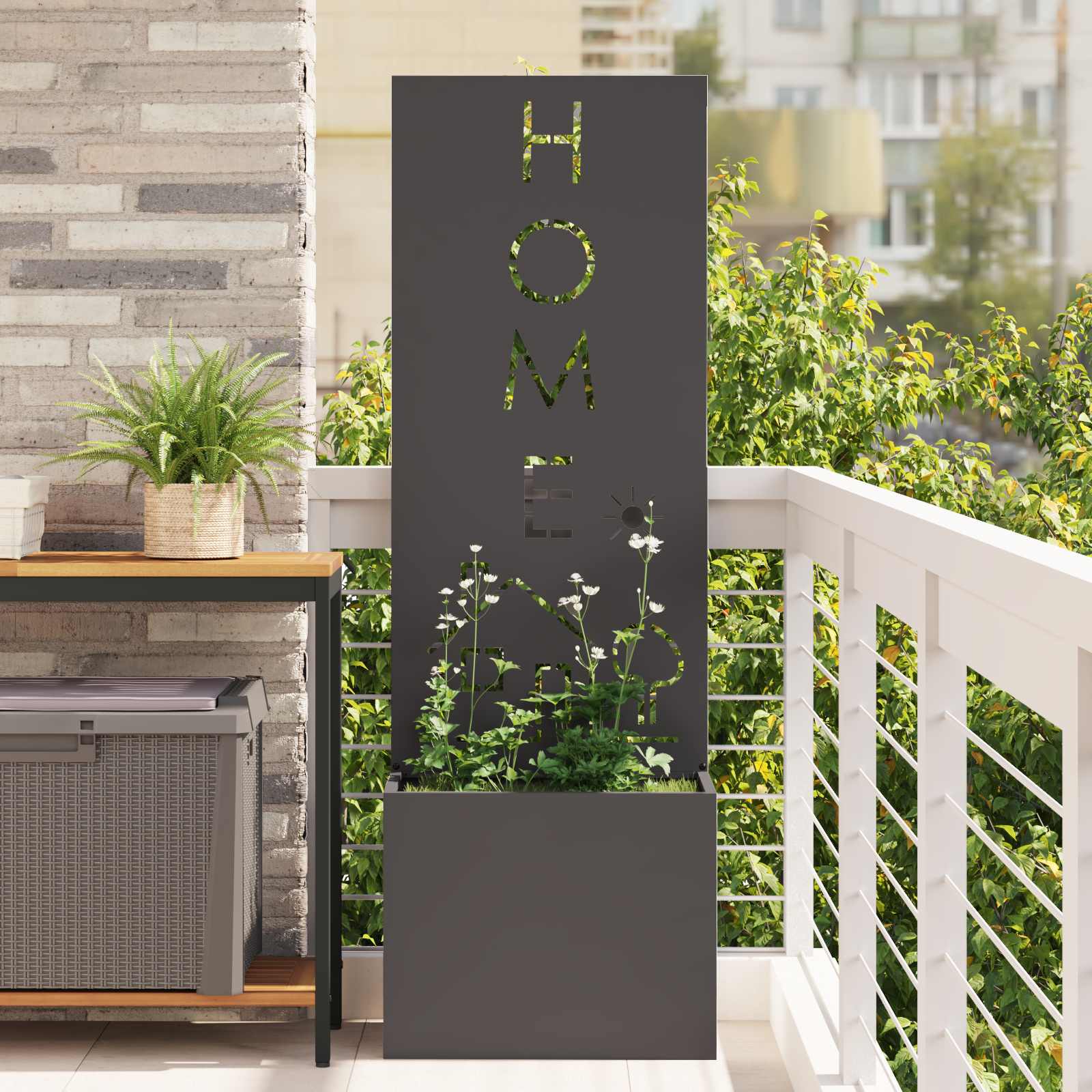 Image of Garden Privacy Screen Canvas X 32 X 150 Cm, Decorative Inserts, And Terrace Umbrellas, Privacy Fence, Landscape Panel, Decorative Room Divider