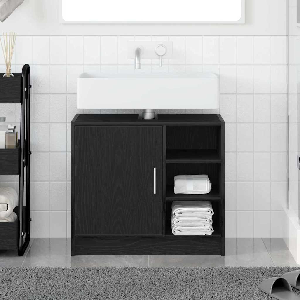 Image of Vidaxl Bathroom Vanity Unit 63x29x55 Cm Wood Material Stylish Bathroom Storage Solution With Shelves And Door Modern Furniture Elegant
