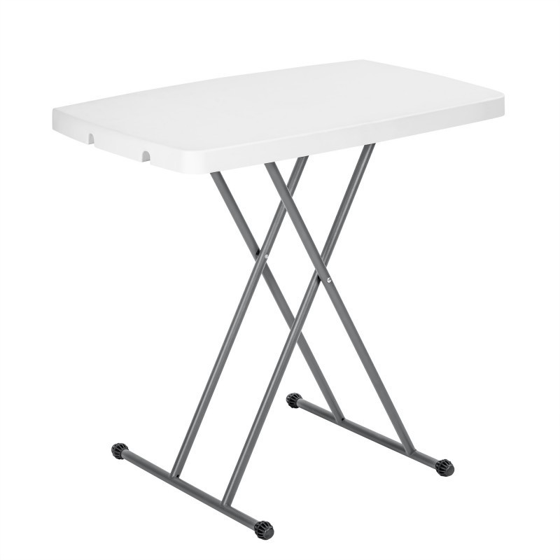 TEMU Mesa Auxiliar Plegable y Elevable 77x50 cm Ajustable 49-74 cm - Mesita Portátil Metálica para Cama, Sofá y Escritorio