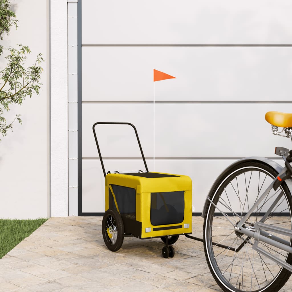 Image of Vidaxl Bike Trailer For Dogs, Dog Carrier Made Of Oxford Fabric And Iron