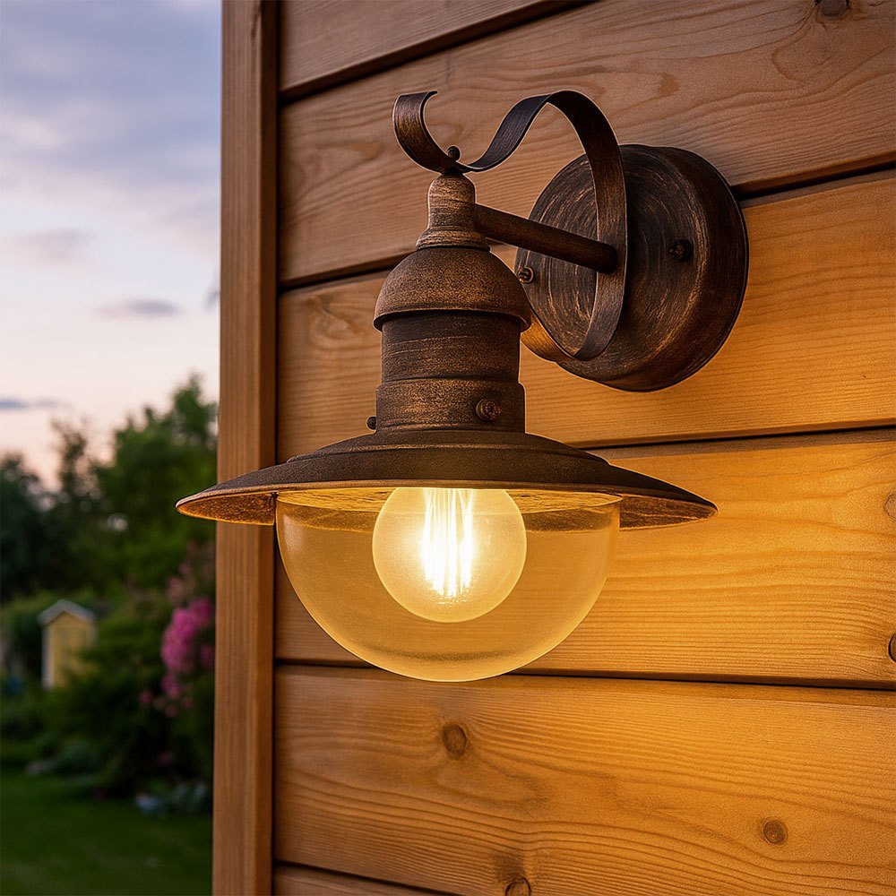 Image of Outdoor Wall Lantern Wall Lamp Stainless Steel Front Door Lamp Outdoor Lamp Golden Patinated, 7w 806lm Warm White, Bxhx 24x30 Cm