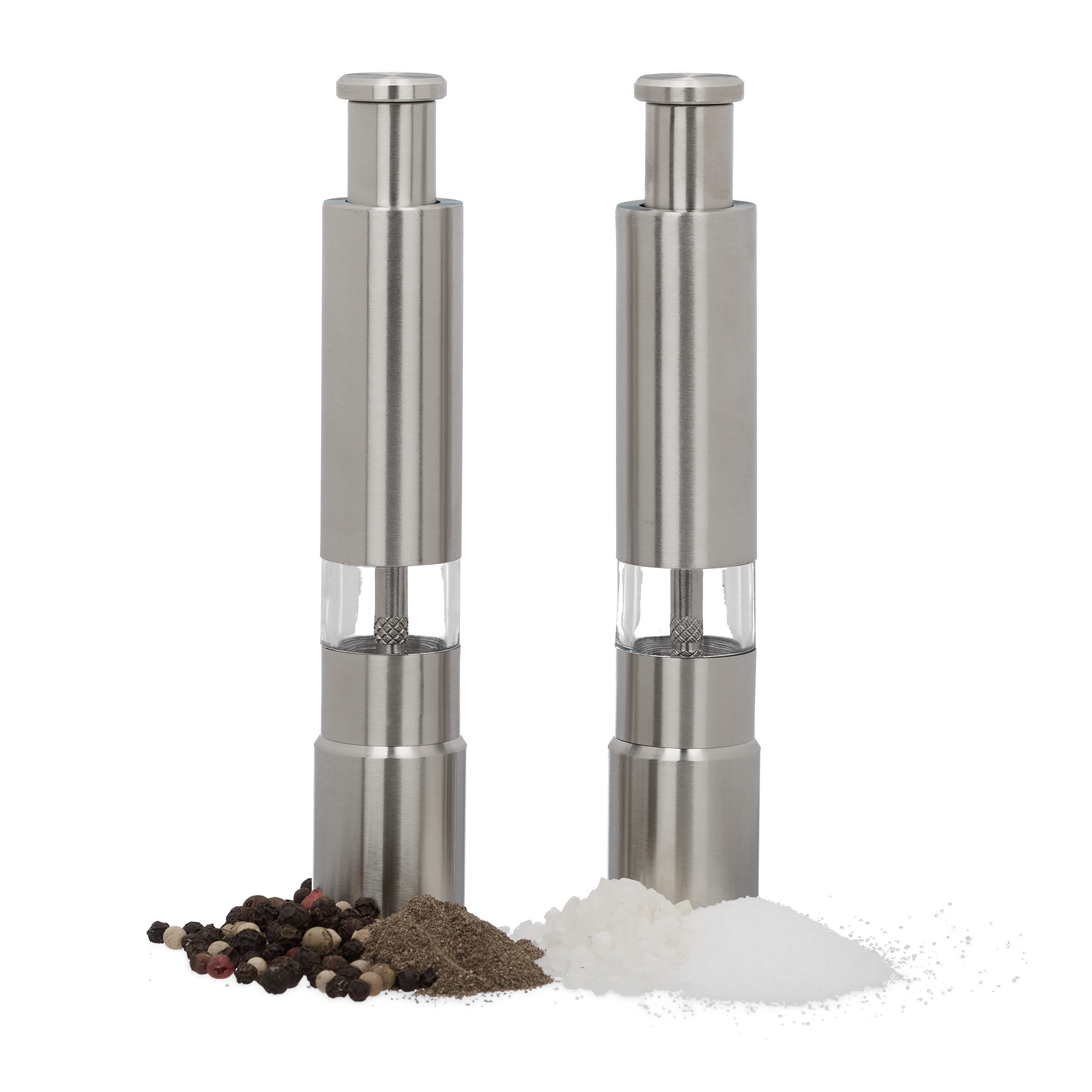 2x Pepper Mill In Silver