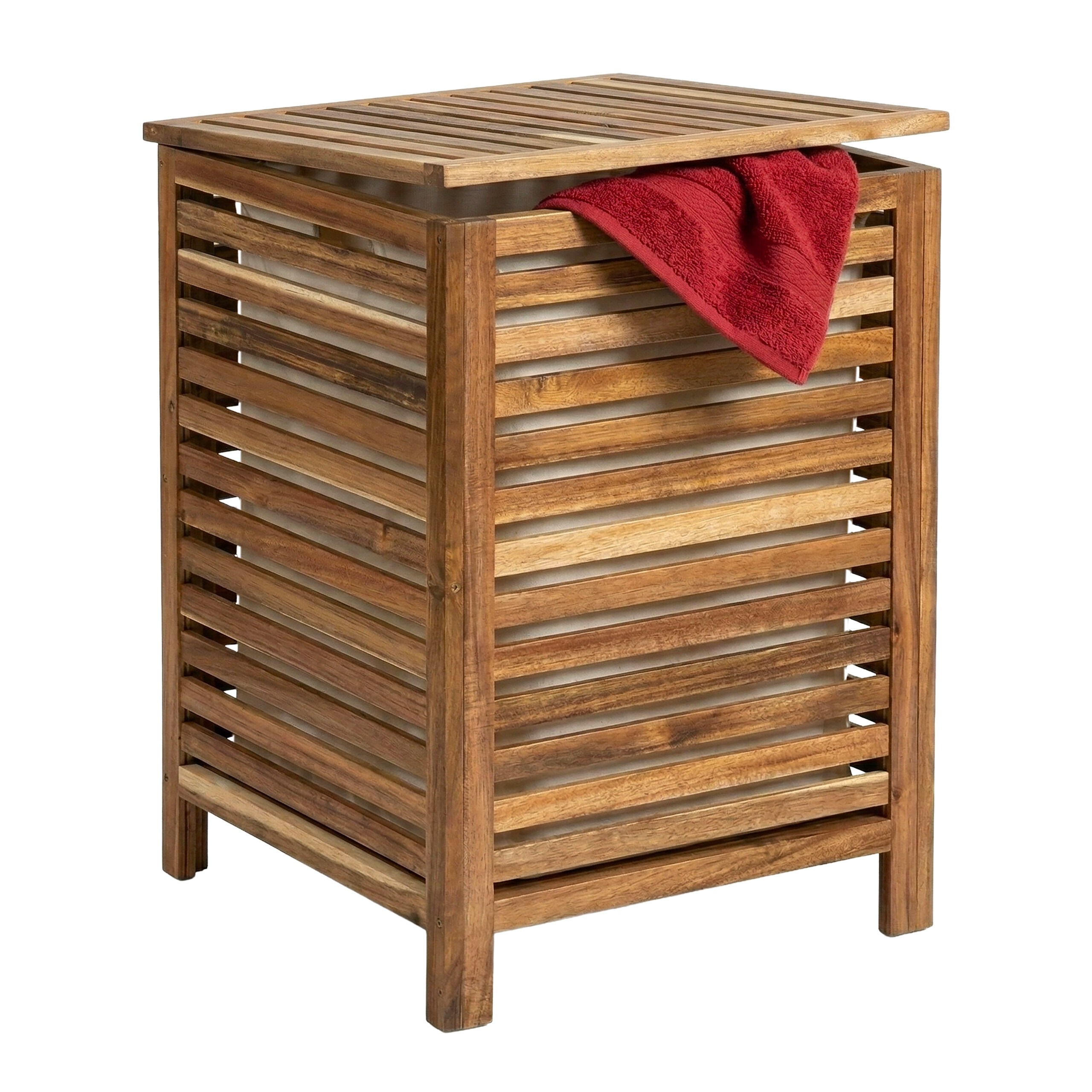 Laundry Chest In Brown/white – (w)45 X (h)65.5 X (d)