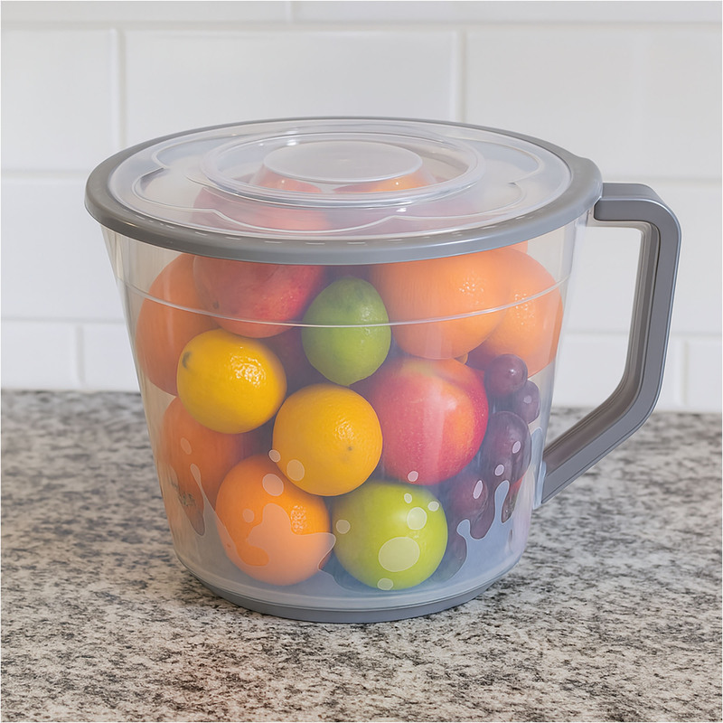Image of 2l Mixing Bowl For Fruits And Vegetables With Measuring Scale And Cover, Kitchen And Restaurant Tool, Ideal For Baking, Cooking, And Smoothies, Baking Essential, , Gradated Scale