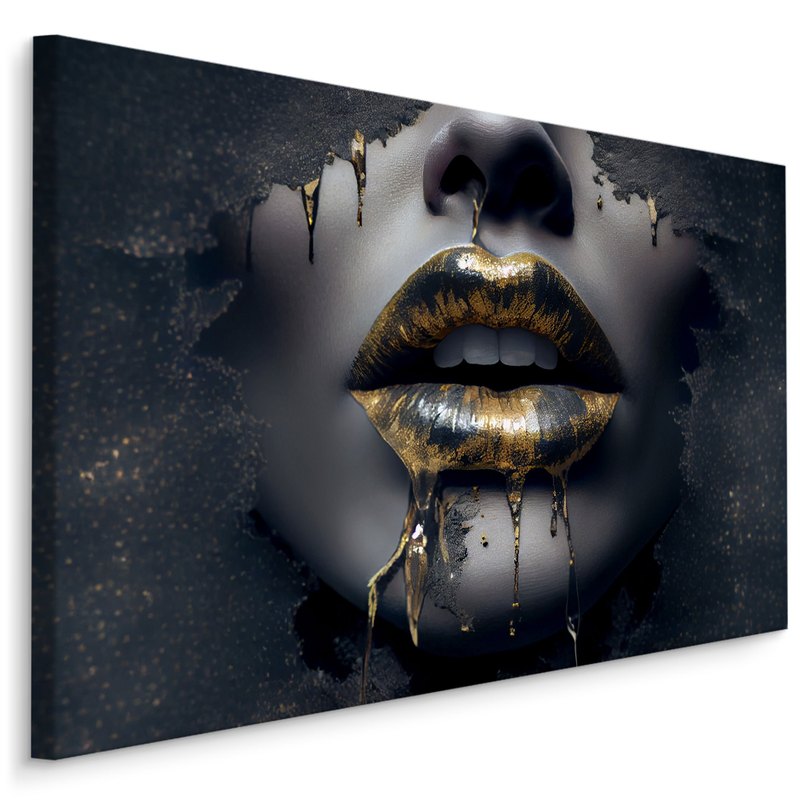 Canvas Xxl Art Print, Female Face, Black , Modern, For Living Room, Wooden Frame, Multiple Sizes