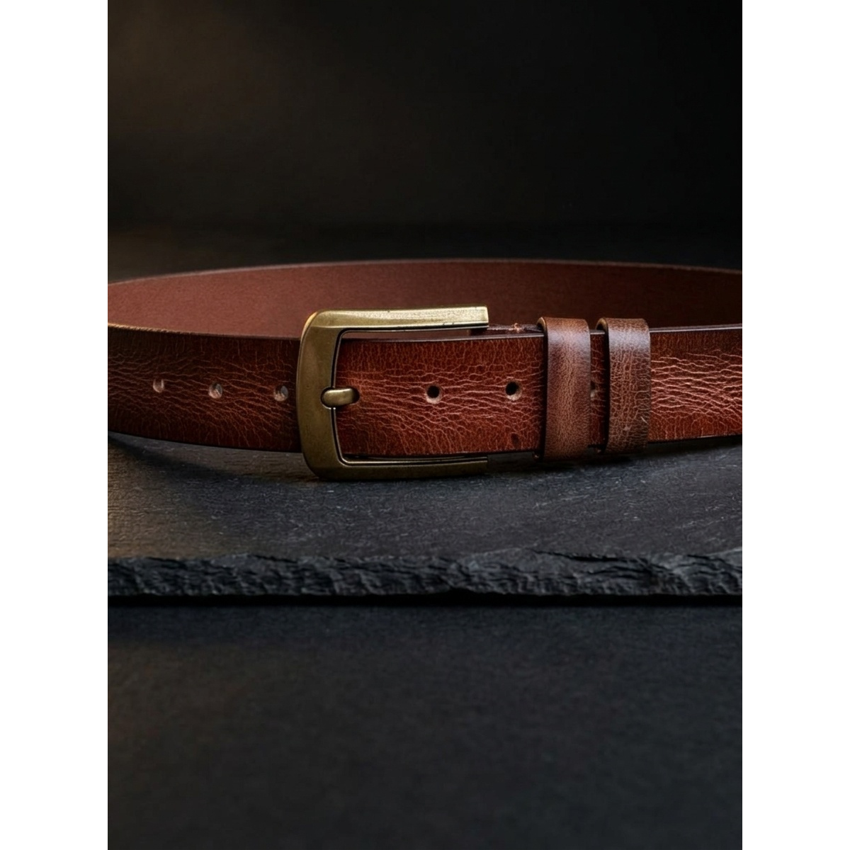 Men's Textured Heritage Belt Full Grain Leather