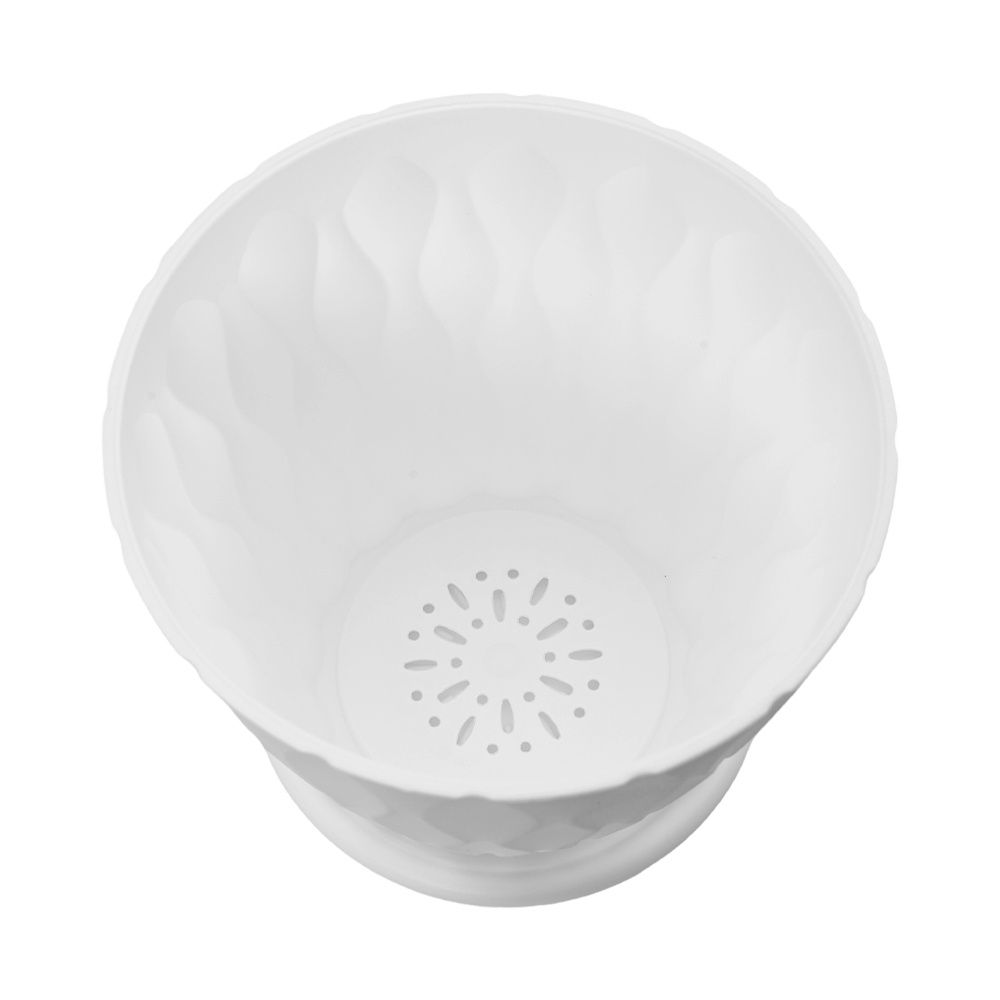 Flowerpots Set of 6, 6inch Ripple Finish with Matching Saucers