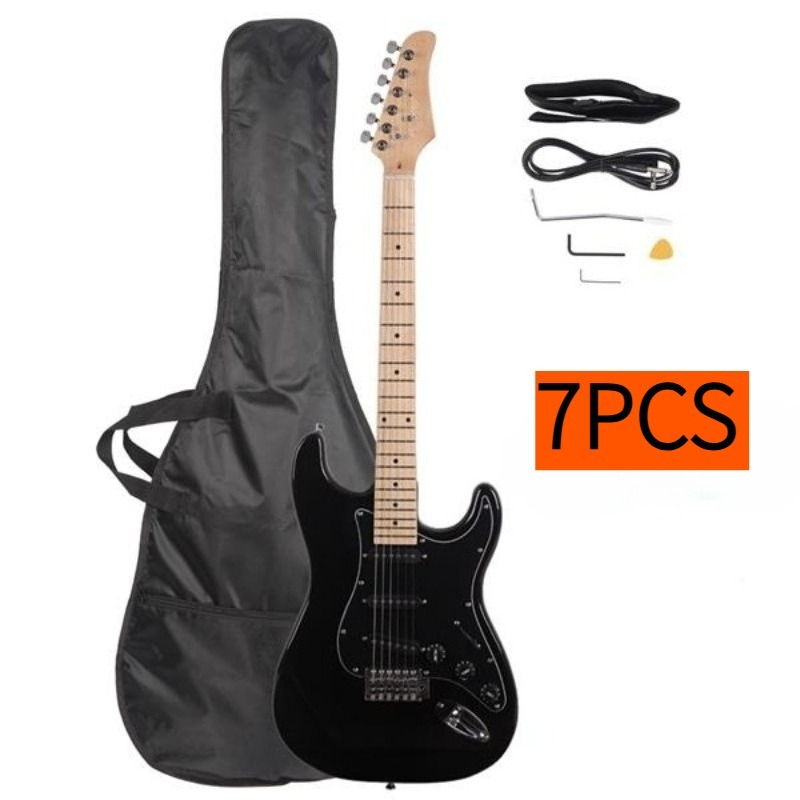 black flame professional guitar beginners entry set including speaker cable case strap with a basswood body and maple neck featuring a rock style playing instrument and a stylish   designed with a black pickup   suitable for school performances outdoor singing and  