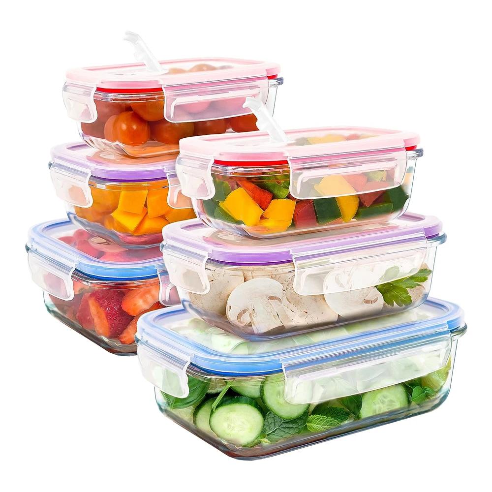 TEMU LG Luxury & Grace Fiambrera de 6 (1+0,6+0,36L) Color Con Válvula - Recipientes Herméticos para Alimentos