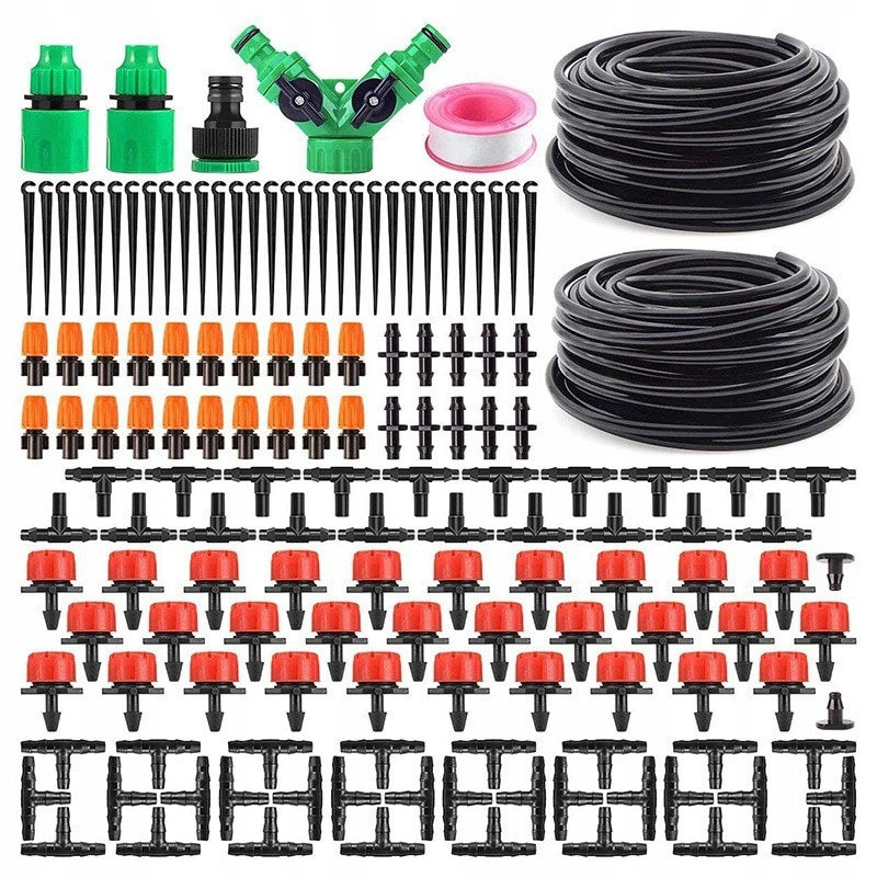 Image of Irrigation Set, Automatic Drip Irrigation Set, Sprinkler, For Garden, Greenhouse, Terrace, Lawn, 30 Meters