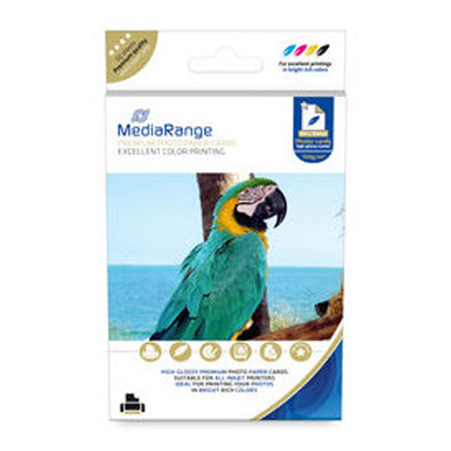TEMU MediaRange carta fotografica 100x150mm , PATINATA (Glossy-Coated), 150g, CONF 50 fogli �� MRINK115