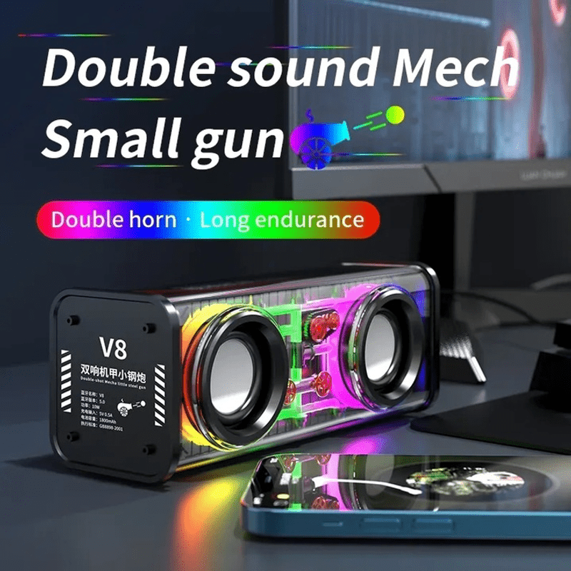 TEMU Portable Bluetooth Speaker V8 – Rgb Lighting &