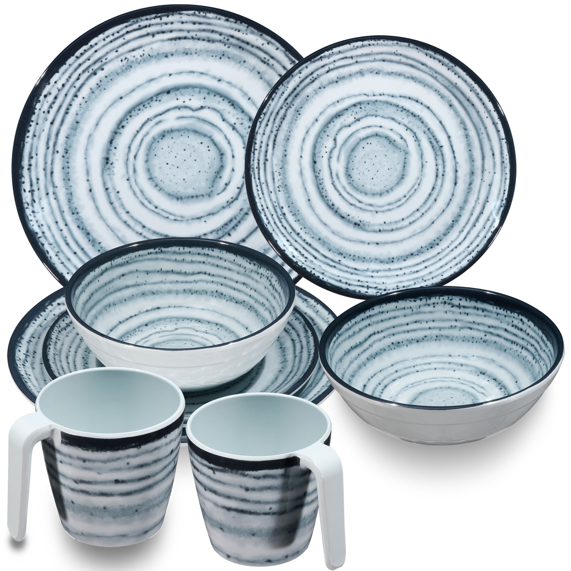 Image of Camping Dishes For 2 People - 8pcs - Dishwasher Safe Tableware Camping Accessories Camping Dishes Camping Festival Picnic Garden Party