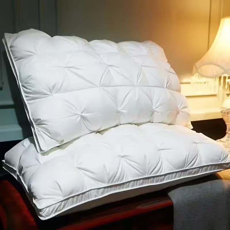 Pack of 2 3D Sleep Pillow, Extra-Large Luxury Hotel-Quality Bed Pillows, Comfortable Pillow for Sleeping, White Standard Style Home & Hotel Use
