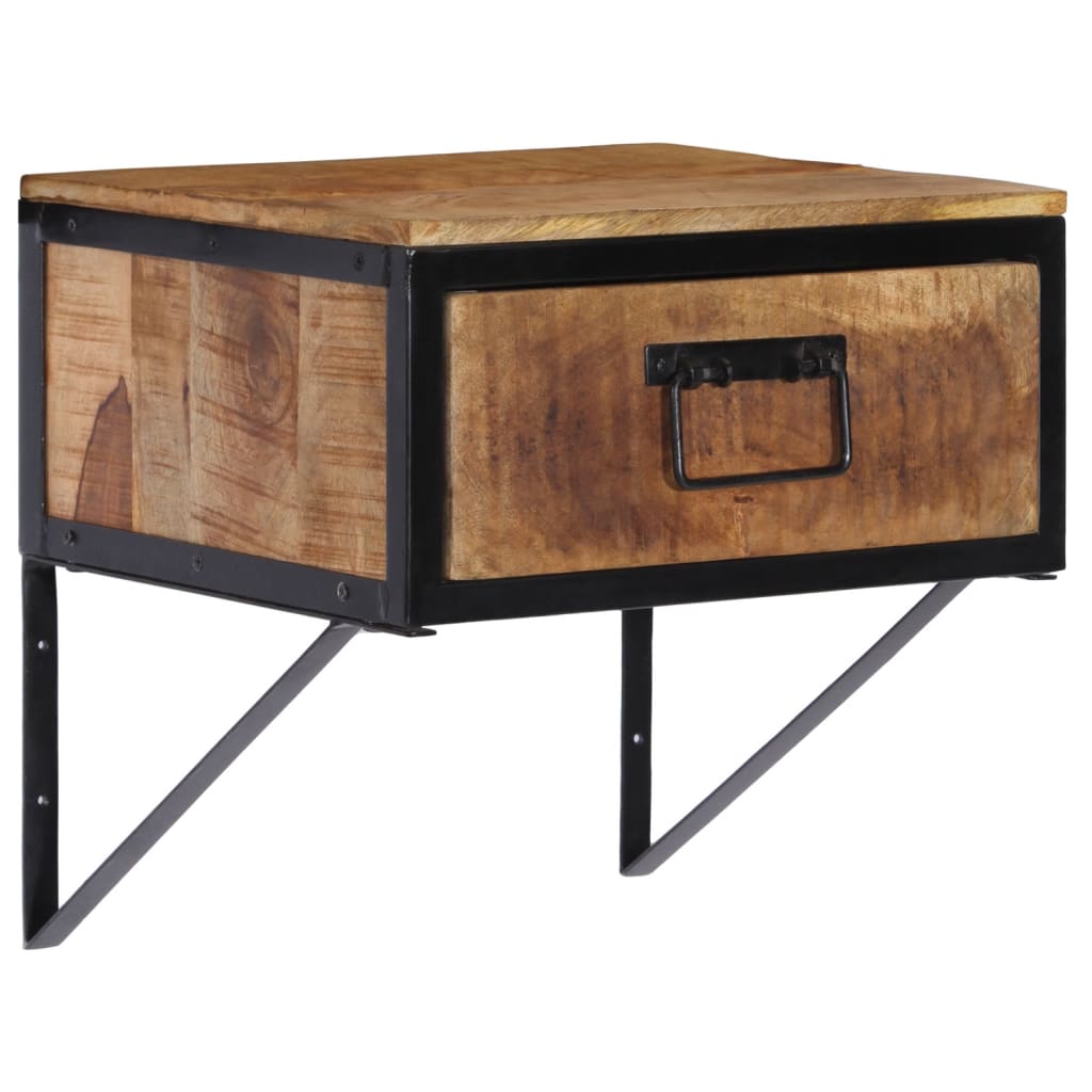 Vidaxl Table De Chevet 40X35x40 Cm Bois De Manguier Table De Chevet, Tiroir De Chevet, Table D'appoint, Meuble De Chambre, Armoire De Lit