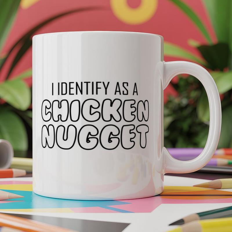 TEMU Hippowarehouse I Identify As A Chicken Mug 11oz White Ceramic Coffee Mug Novelty Print Tea Cup Funny Unique Gift For Men Women Birthday Present