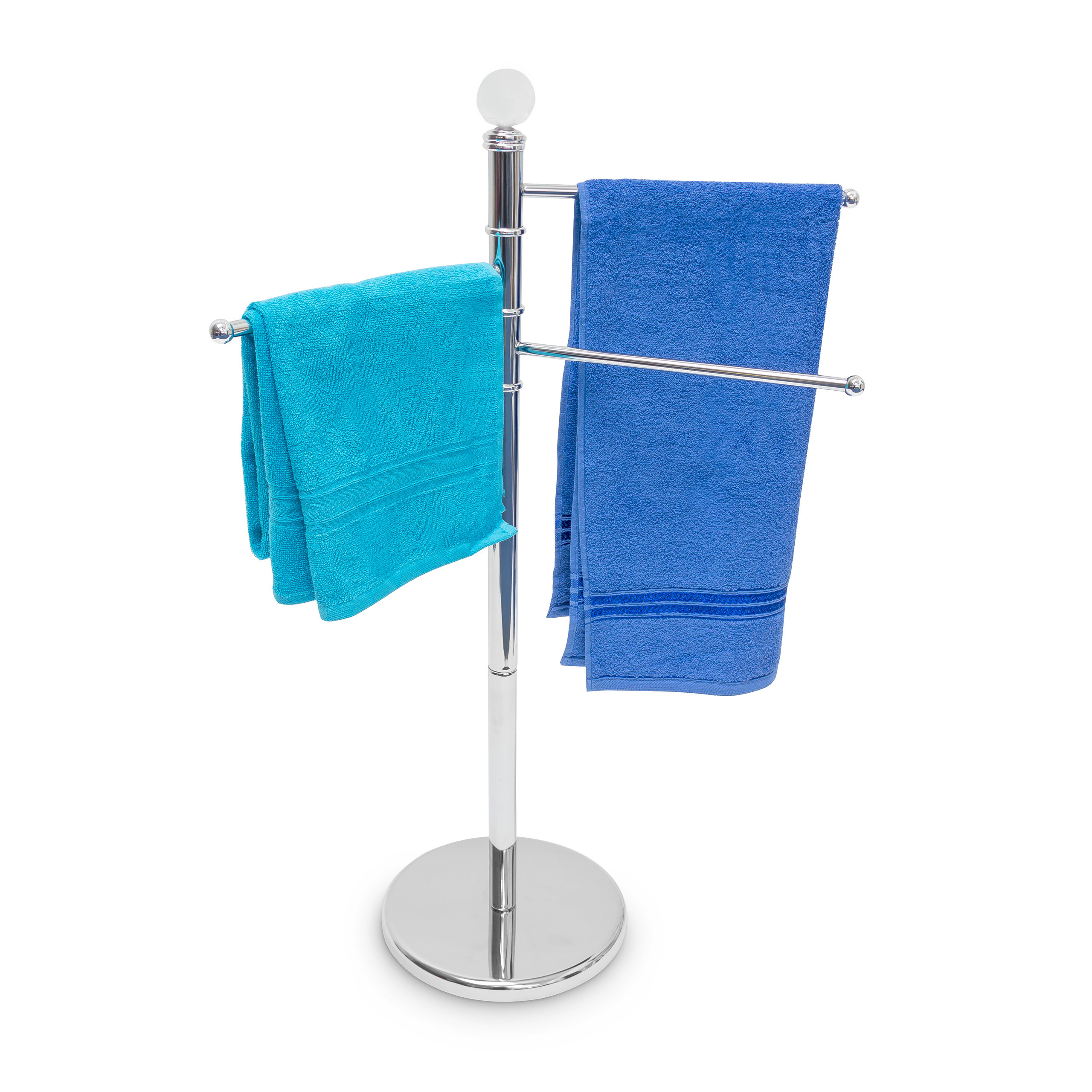 Towel Stand In Silver - (h)95 Cm