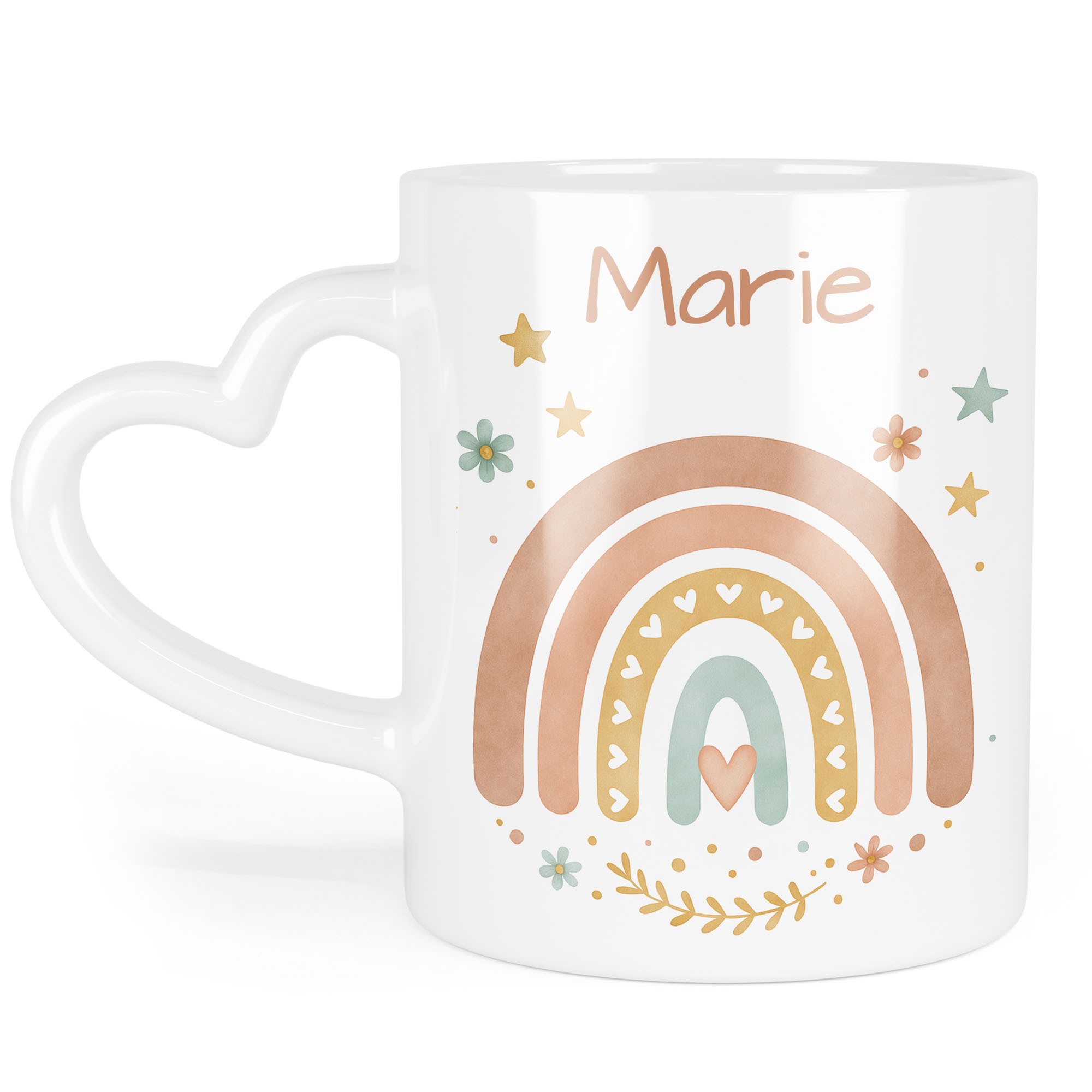 Personalized Kids' Mug With Name - Rainbow Design Cup For Kindergarten, Daycare - Drinking Cup, Toothbrush Cup - Rainbow Mug