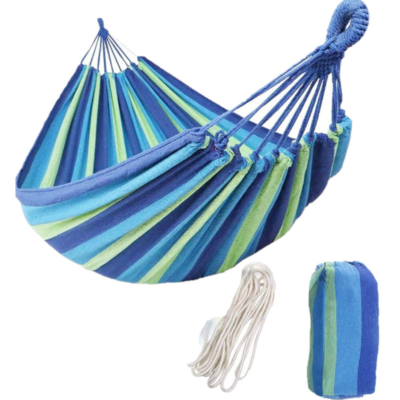 Image of Garden Hammock Swing Lounger + Cover 200x70 Cm Blue For 1 Person