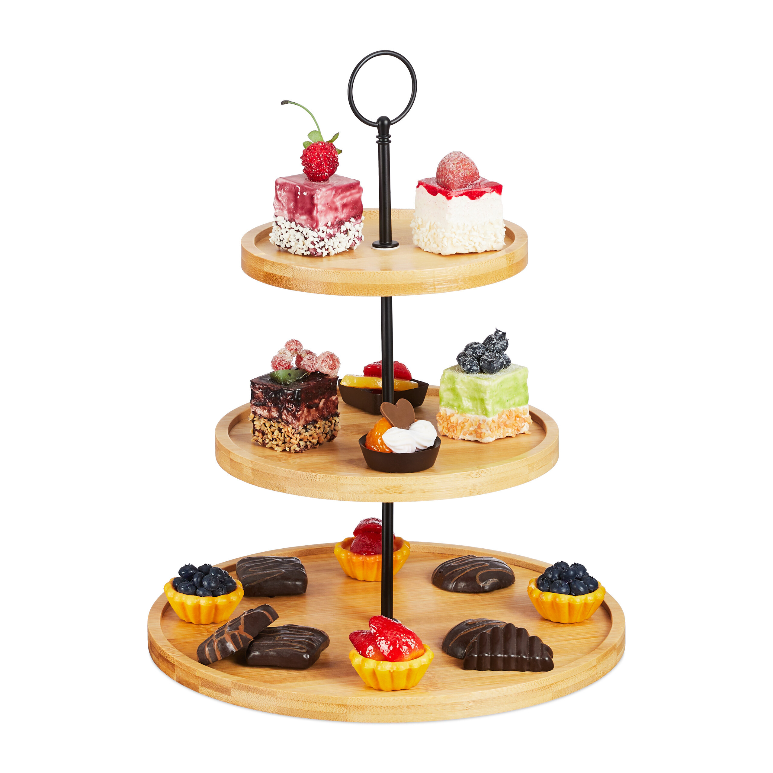 E-shop Etagere in Natur/ schwarz - (H)36 x Ø 28 cm