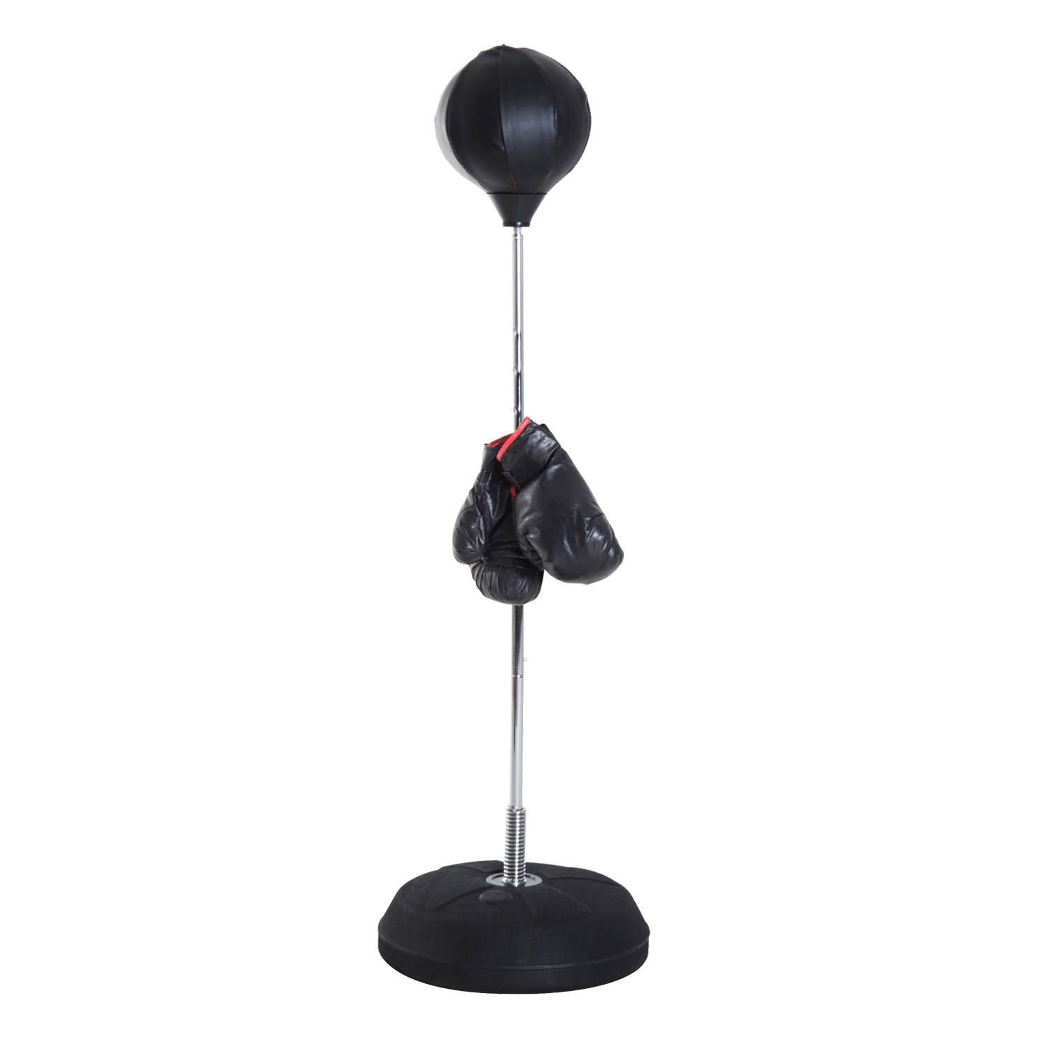TEMU HOMCOM Sac de sur Pied Punching ball sur pied réglable en hauteur 126-144 cm avec gants, pompe et base de lestage pour enfants et débutants noir