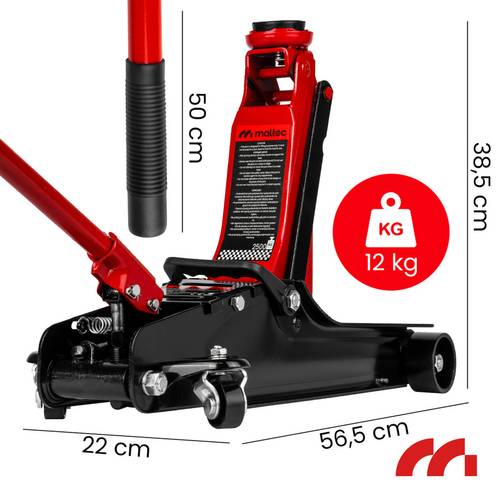 podnośnik samochodowy lewarek żaba niskoprofilowy hydrauliczny 385mm 2,5t 2500