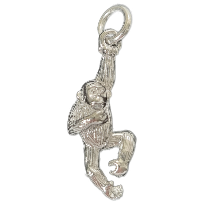 Sterling Silver Monkey Charm, Pet Lover Gift