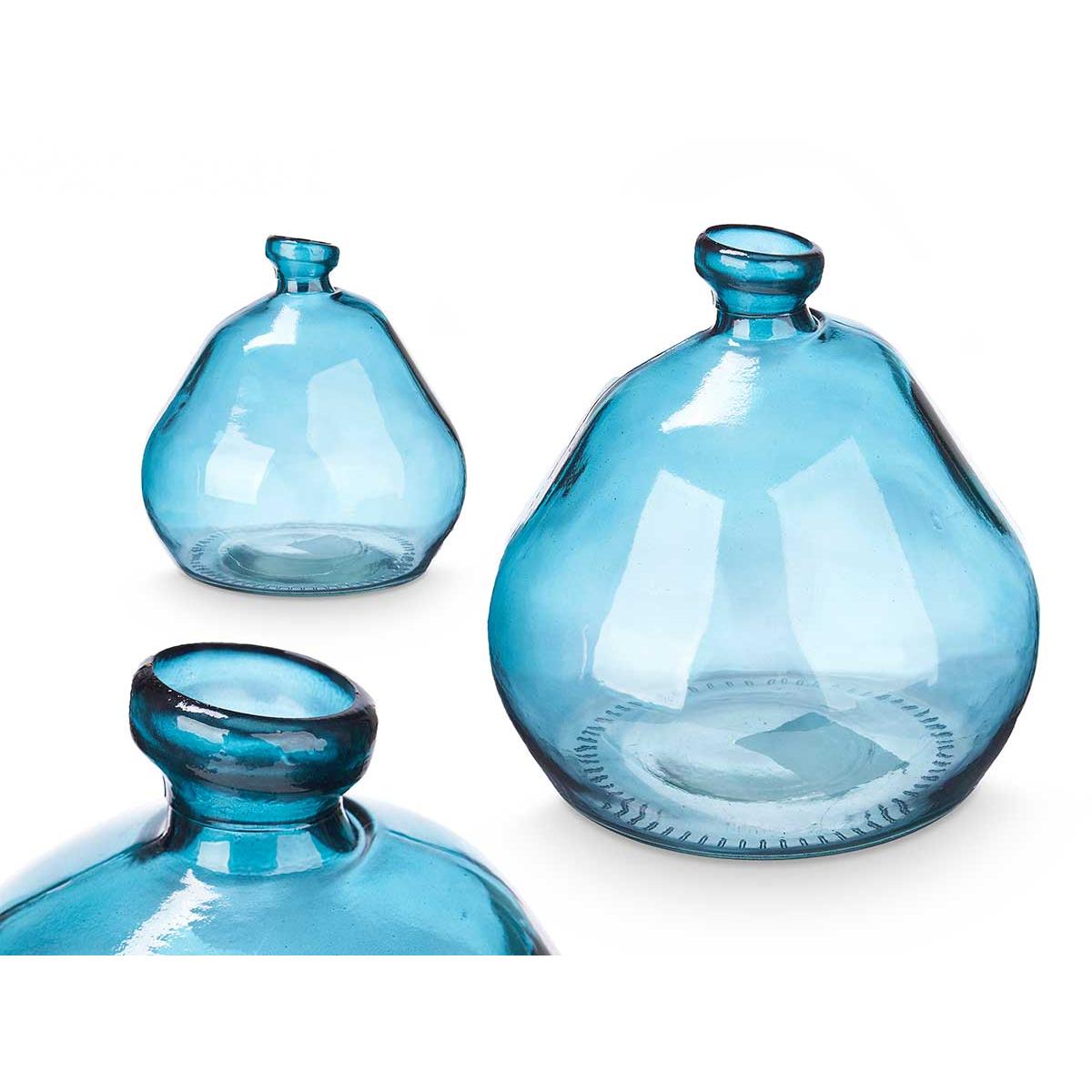 Cuadros Factory - Sibiu Turquoise Vase - Measures: 17 X 17 X 18 Cm - Glass