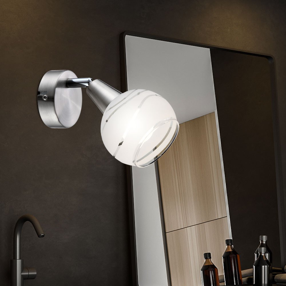 Wall Lamp Wall Light Living Room Lamp Adjustable Silvery Led, Metal Nickel, 1x Led E14, H 15 Cm