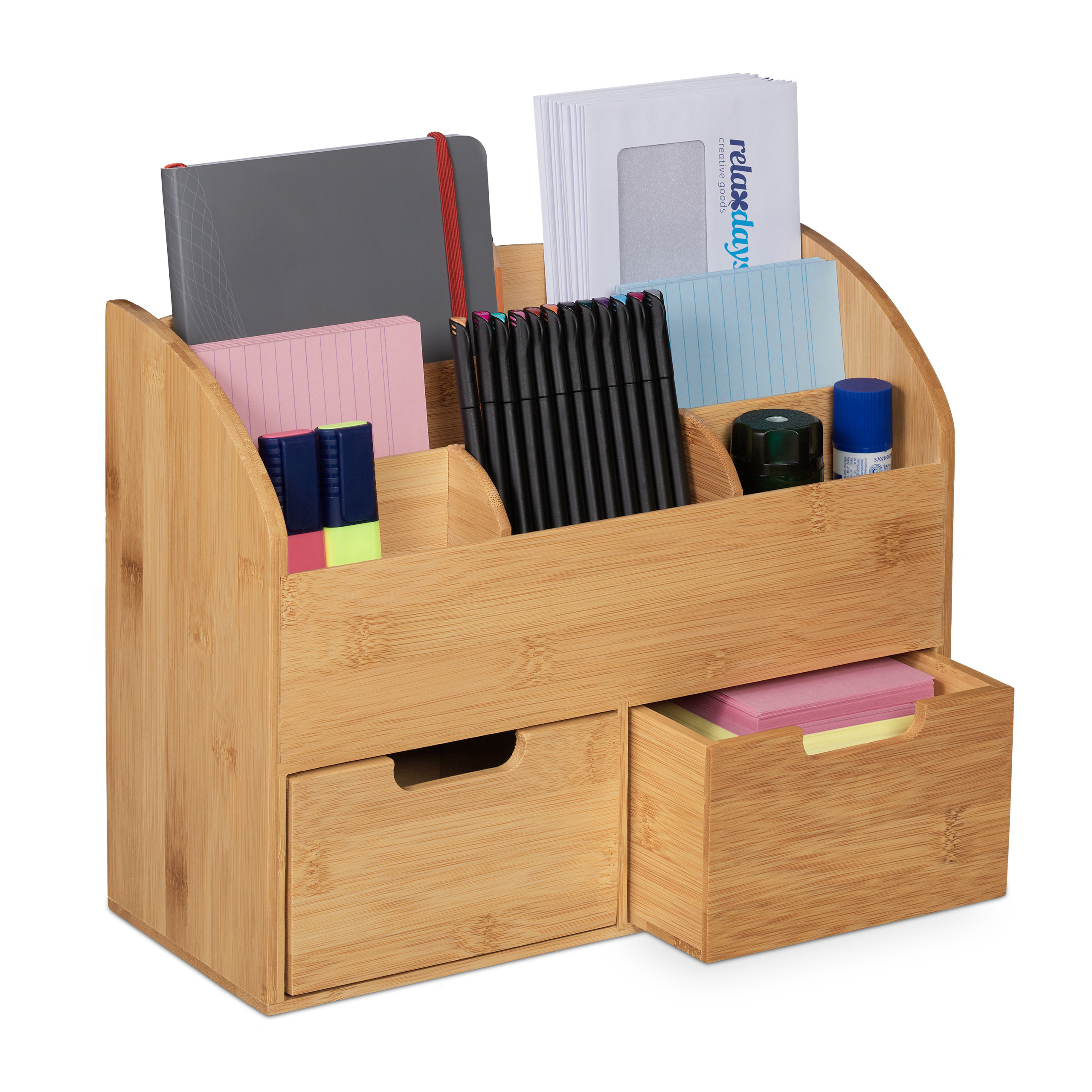 Desk Organizer In Natural - (w)33 X (h)26 X (d)13.5 Cm