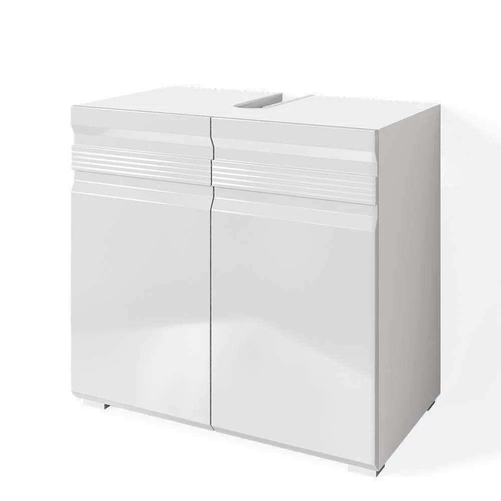 Image of White High-gloss 60 X 56 Cm Bathroom Vanity Cabinet Under-sink Cabinet For Washbasin, Bathroom Furniture, 16mm Particle Board