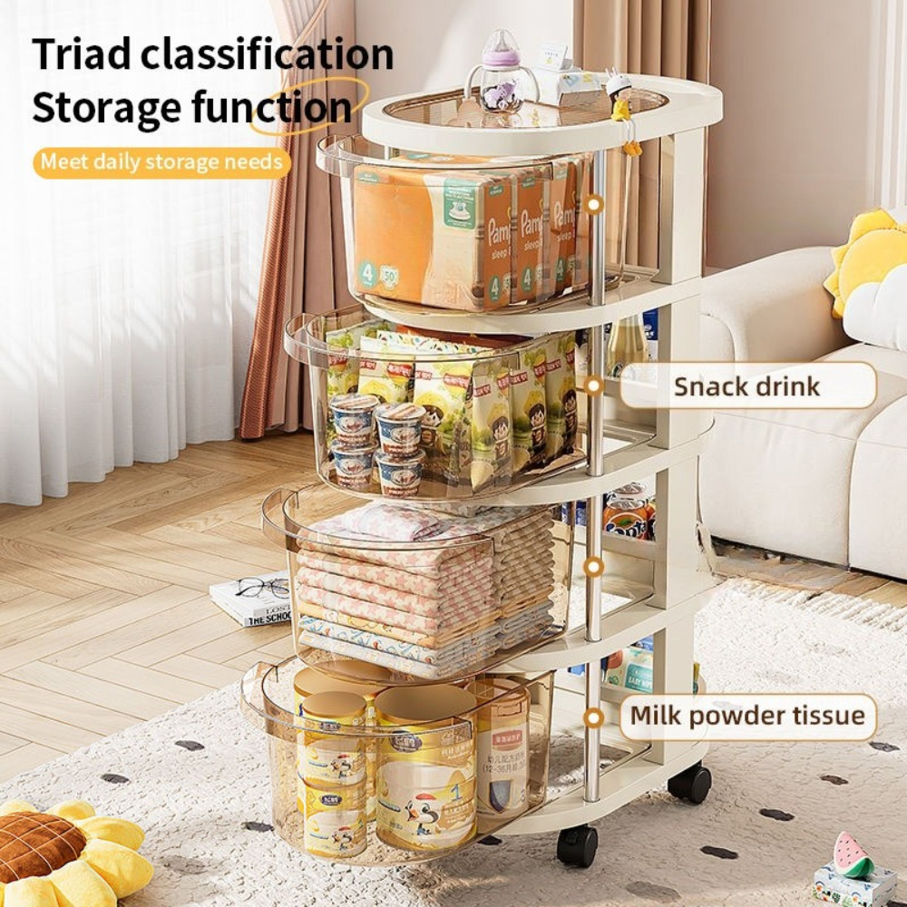 Plastic Drawer Storage Cabinet with Wheels, 4 Drawers