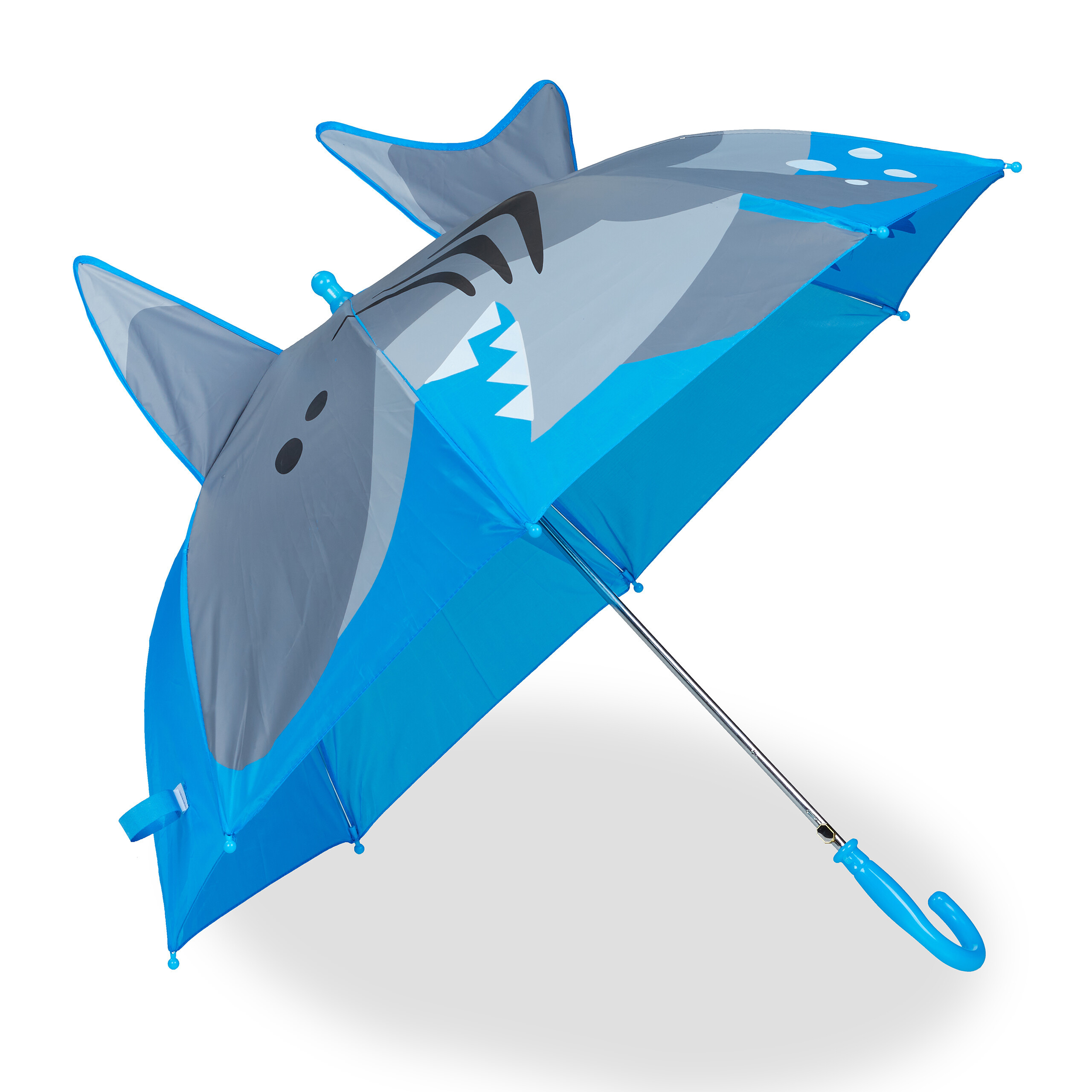 Image of Kids' Umbrella "hai" In Blue/ Grey