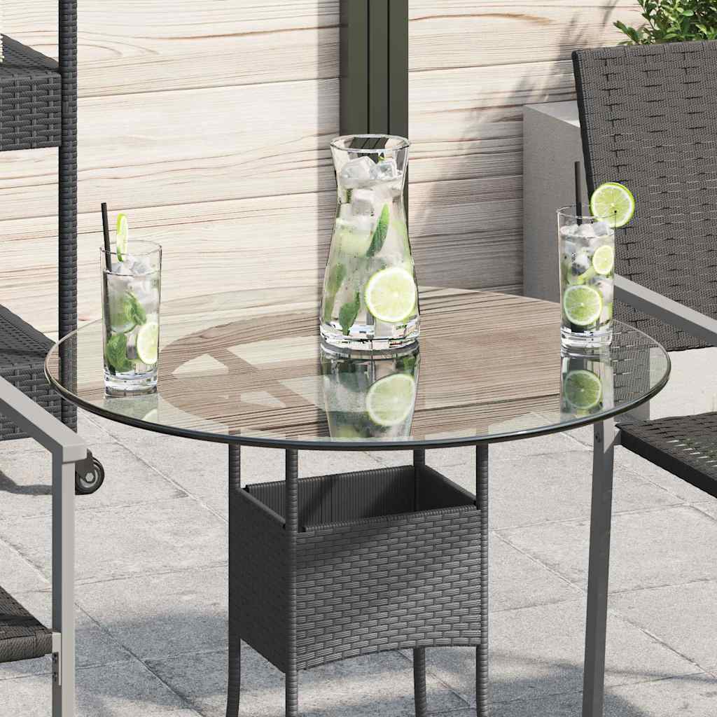 Vidaxl Tabletop, Ø 600 Mm, Tempered Glass, No , Transparent, Round, 8 Mm Thick, Replacement Protector, Durable Glass Plate