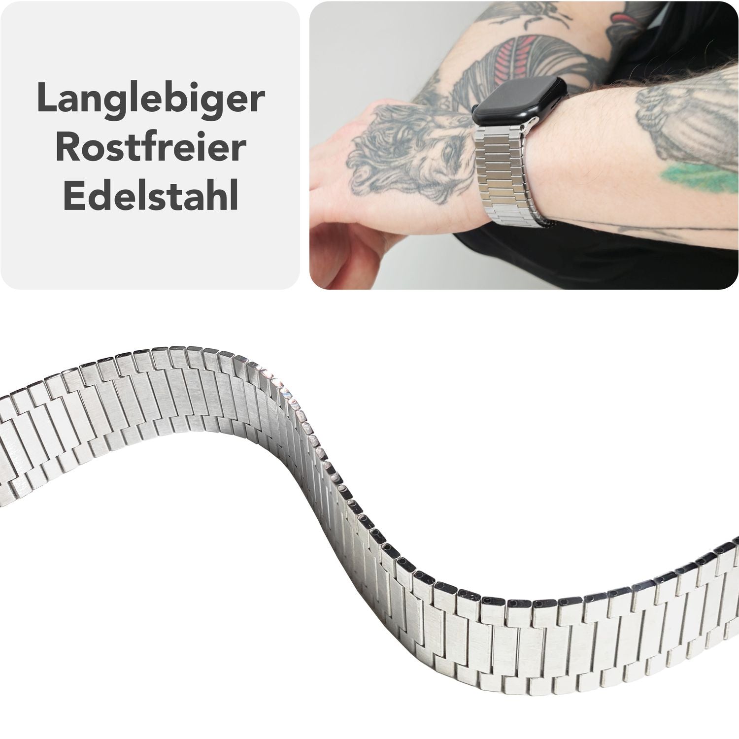 NALIA Chronos Stainless Steel Band for Apple Watch SE/10/9/8/7/6/5/4/3/2/1, Magnetic Metal Loop Replacement Strap for 38/40/41/42mm Case Size