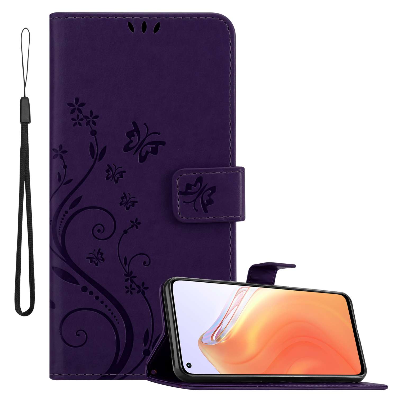 Image of Case Compatible For Xiaomi Mi 10t / Mi 10t Pro Protective Cover With Magnetic Closure Stand Function And Card Slots Flip Case Flower Cover Phone Case Foldable Case Book Bag