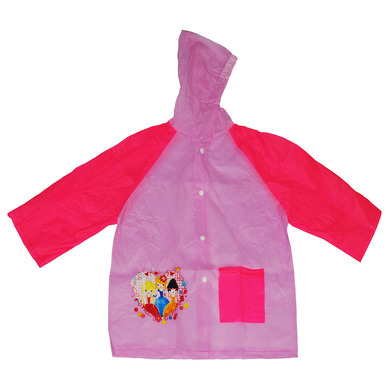 Image of Hooded Raincoat / Rain Jacket - Princess - Size 104 - 110 For 3 To 4 Years - For Kids - Girls Bike Princess / Rain Jacket - Rain Poncho