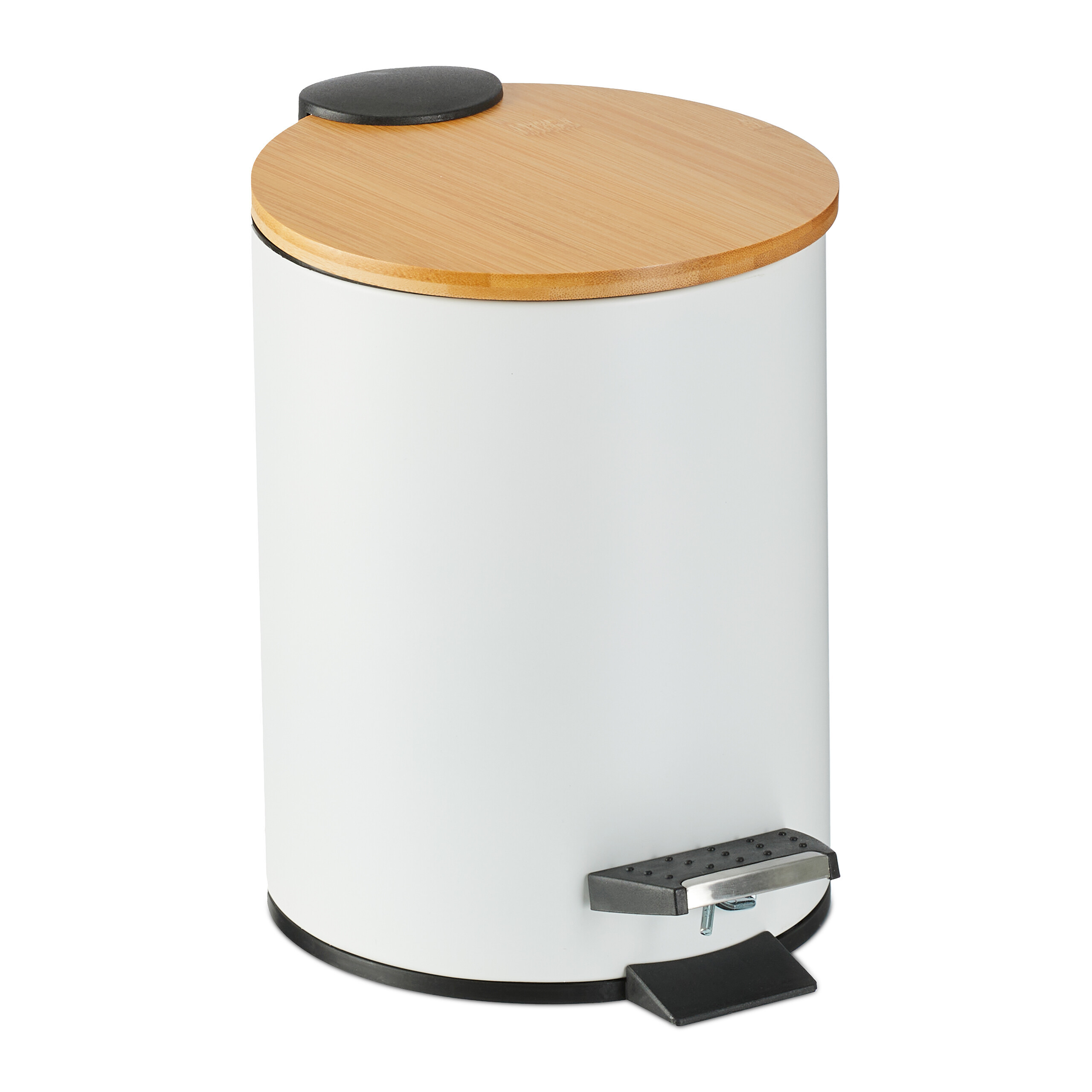 Image of White Bathroom Trash Can - 3l