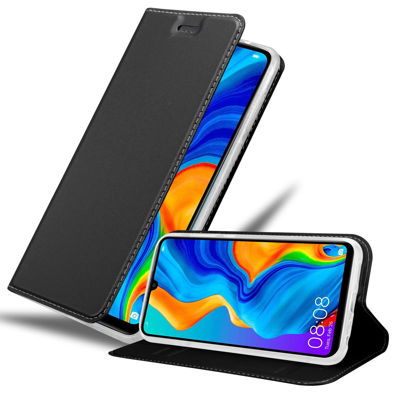 Case Compatible For Huawei P30 Lite Protective Cover With Magnetic Closure, Stand Function And Card Slot Flip Case Cover Phone Case Folding Case Book Bag