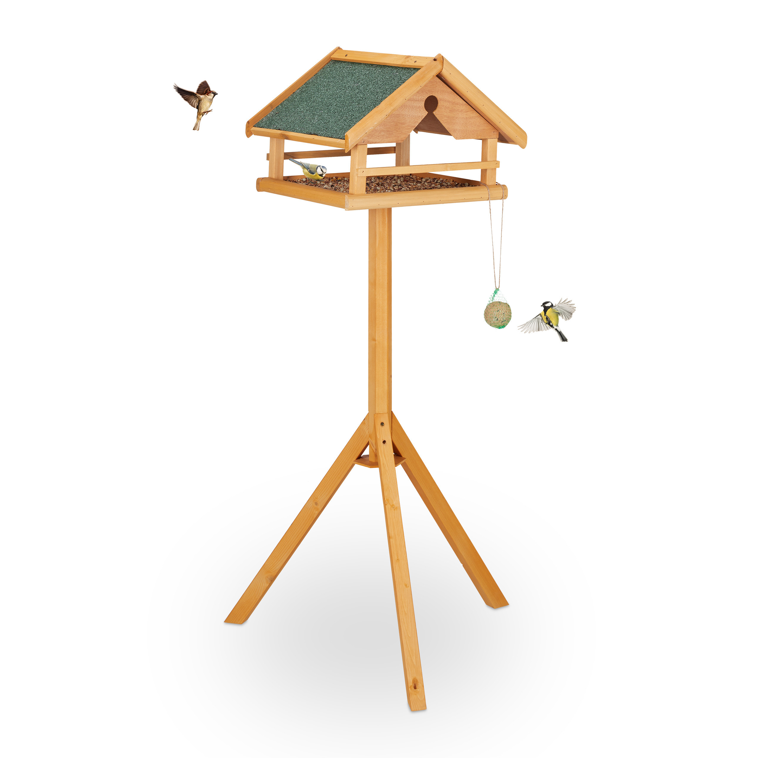 Bird Feeder House In Natural/green Color - (w)62 X (h)120 X (d)55 Cm