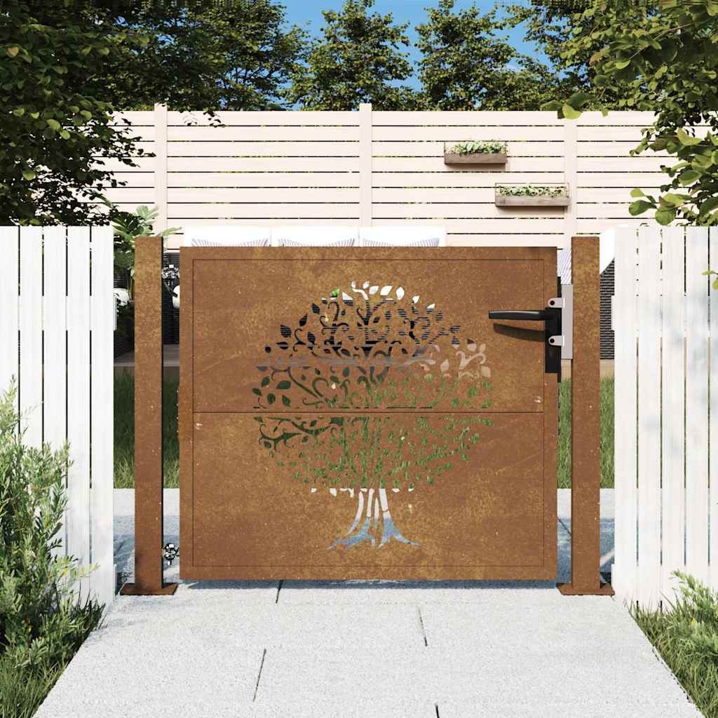 Vidaxl Garden Gate 105x205 Cm Corten Steel