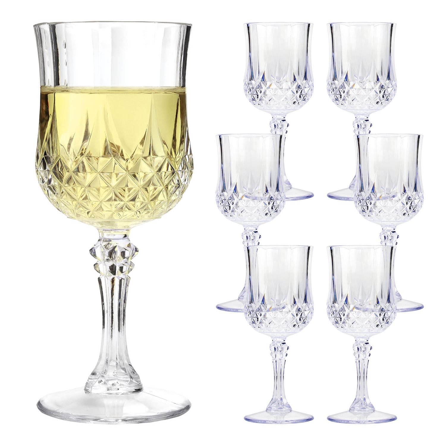 TEMU Taylor & Brown 24 Pack Effect Plastic Glasses - Reusable For Parties (wine)