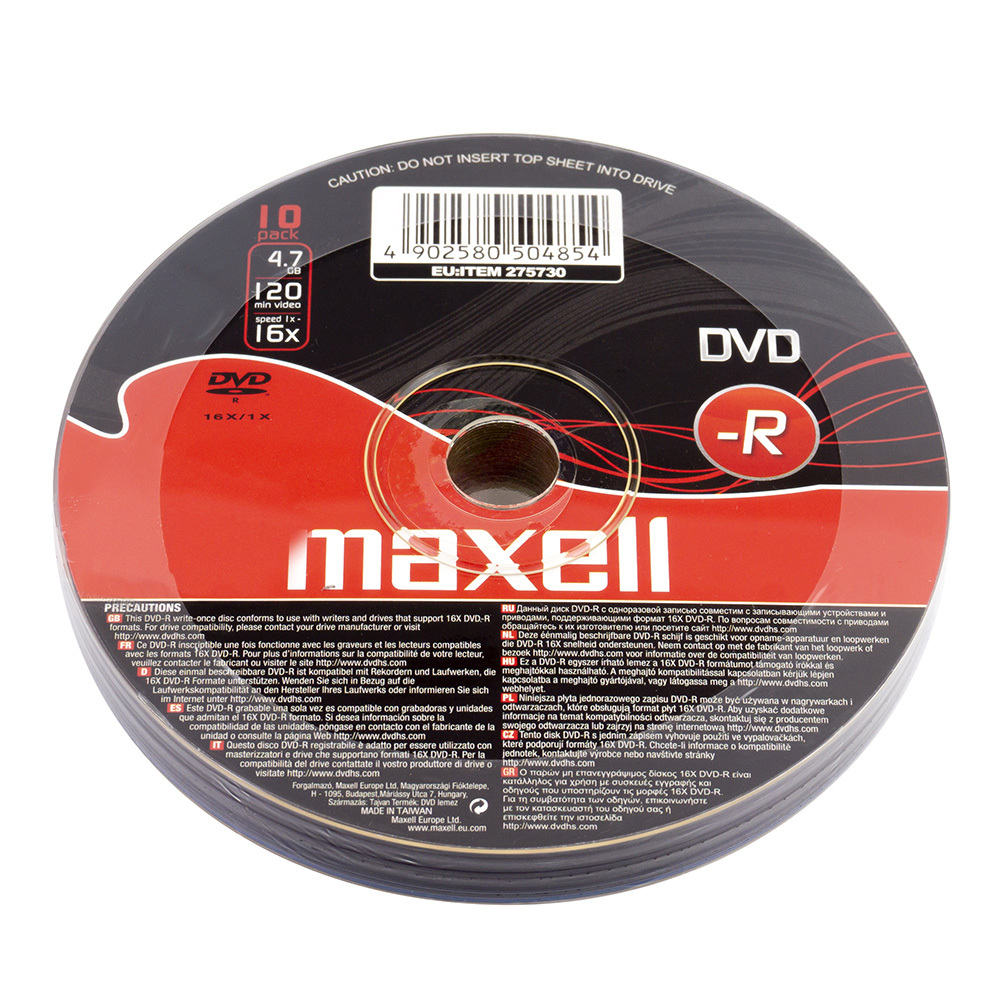 TEMU Maxell 10 4,7 GB 120 min 16X, in confezione termoretraibile - 275730