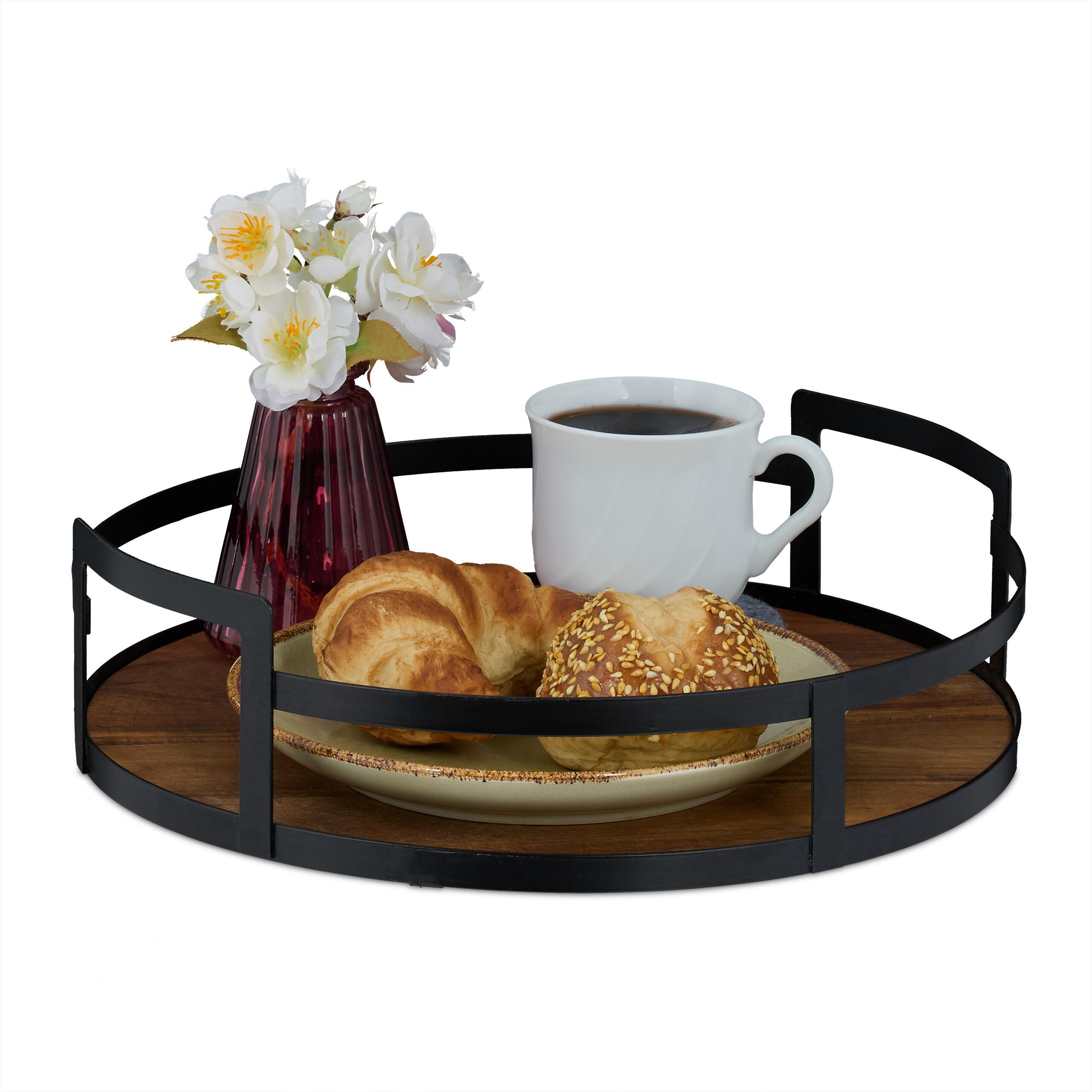 Tray In Brown/black - (h)8.5 X (d)30.5 Cm