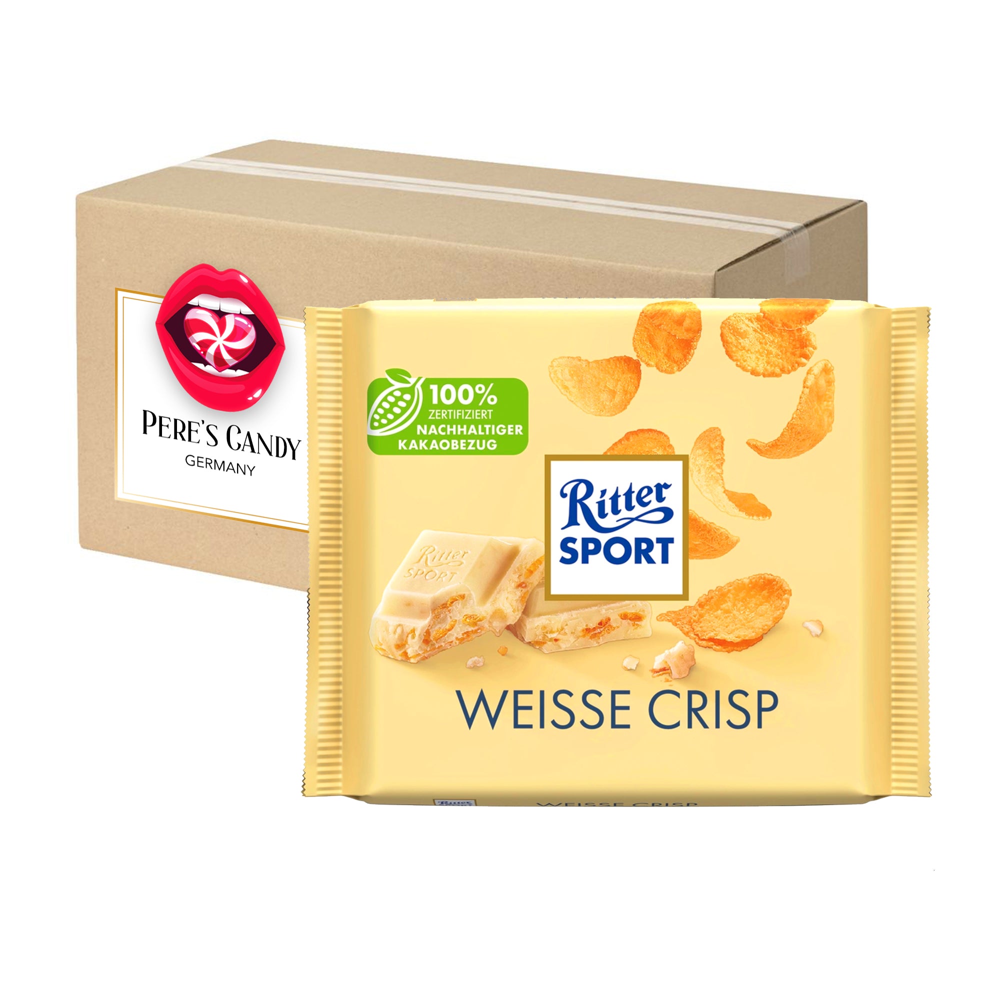 Ritter Sport White Crisp 5x100g Tablet Made Of White Chocolate With Crispy Corn And Rice Flakes