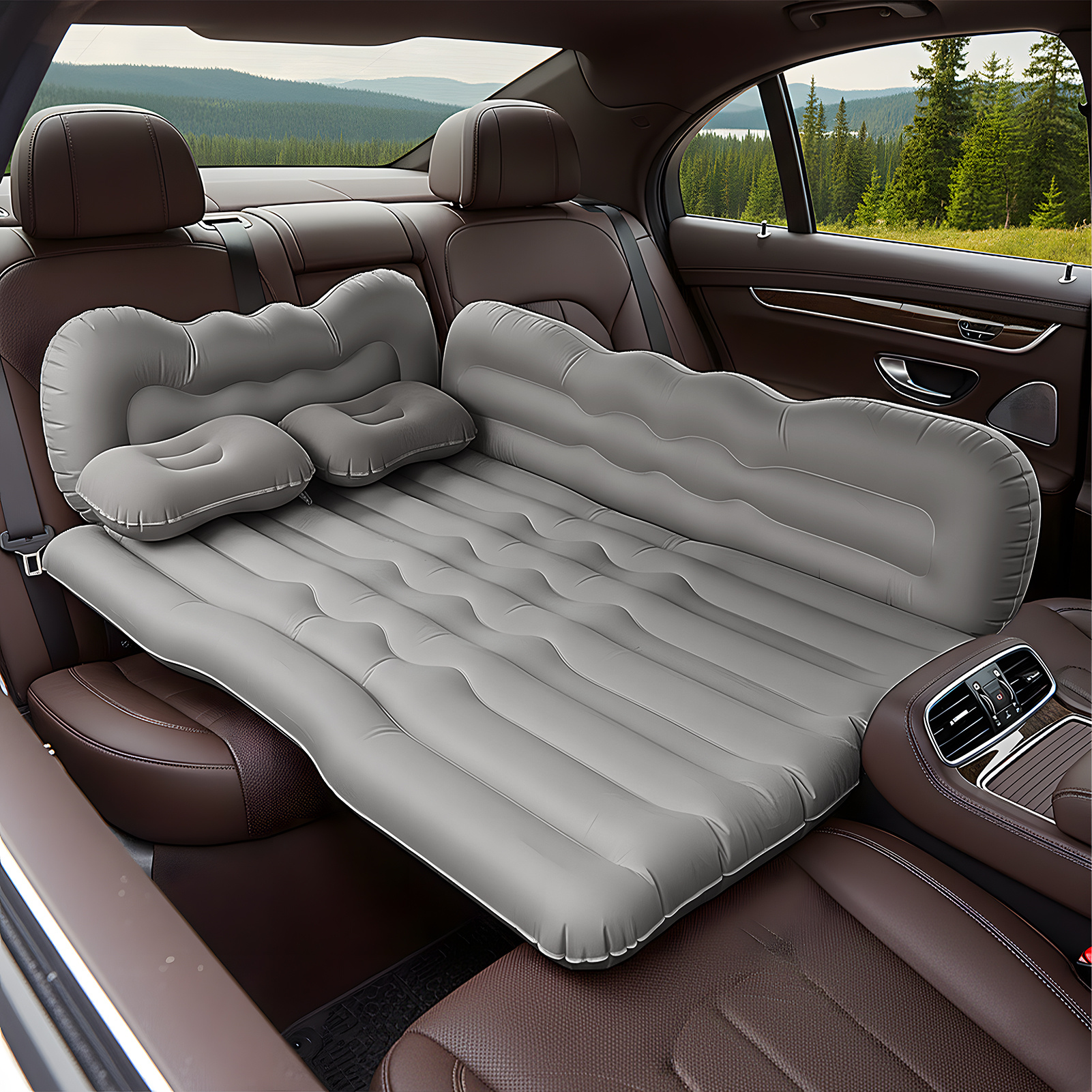 Upgraded Side-Guard Car Rear Inflatable Sleeping Pad, Grey